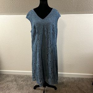 London Times blue lace dress